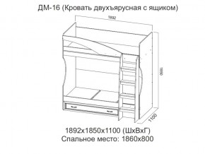 ДМ-16 Кровать двухъярусная с ящиком в Красноуральске - krasnouralsk.magazin-mebel74.ru | фото