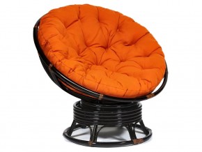 Кресло-качалка Papasan w 23/01 B с подушкой Antique brown, ткань Оранжевый в Красноуральске - krasnouralsk.magazin-mebel74.ru | фото