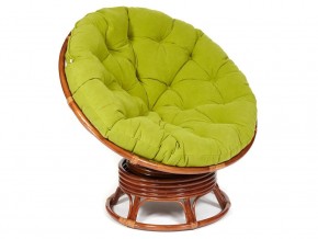 Кресло-качалка Papasan w 23/01 B с подушкой Pecan, флок Олива в Красноуральске - krasnouralsk.magazin-mebel74.ru | фото