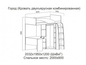 Кровать двухъярусная комбинированная в Красноуральске - krasnouralsk.magazin-mebel74.ru | фото